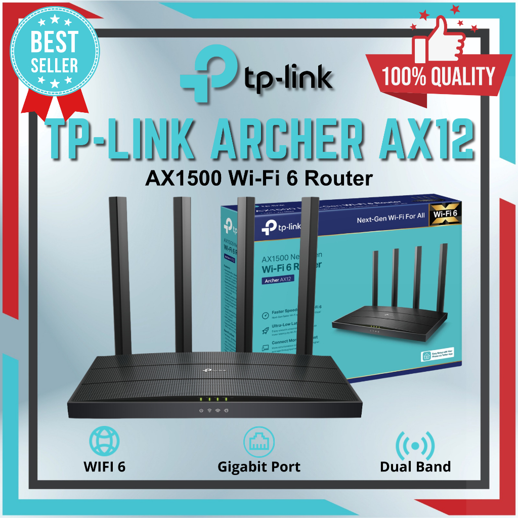 TP-LINK AX1500 DUAL BAND WI-Fi 6 ROUTER ARCHER AX12