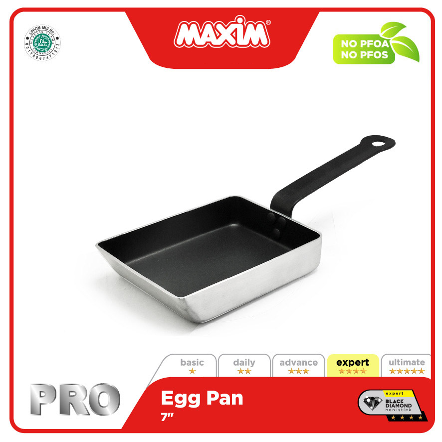 Maxim Pro Chef Wajan Kotak Egg Pan Tamagoyaki Pan 7" Anti Lengket Stainless
