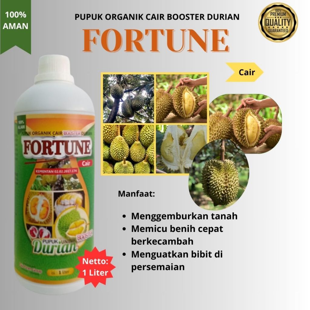 Pupuk Durian Cepat Berbuah, Pupuk Fortune Durian Cair, Pupuk Untuk Durian Agar Tidak Rontok
