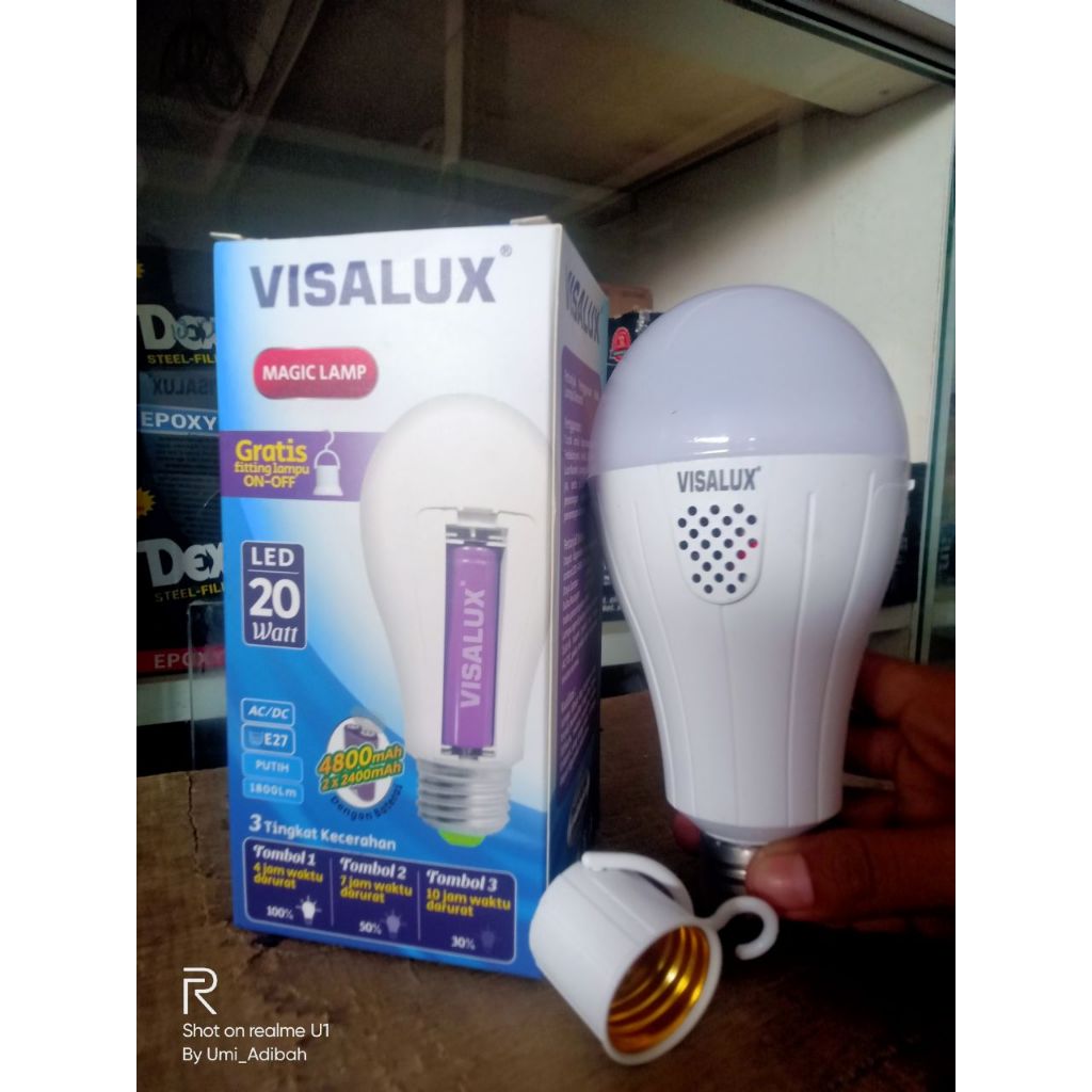 VISALUX LAMPU EMERGENCY LED MAGIC 20W 3 TINGKAT CAHAYA PUTIH SNI BERGARANSI 1 TAHUN BAGUS BERKUALITA