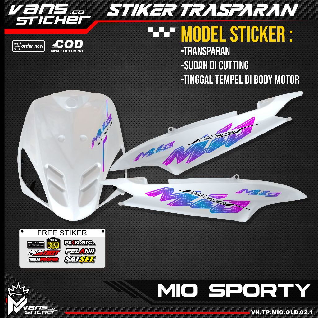 Striping transparan MIO SPORTY  Lis Sticker Variasi Motor YAMAHA MIO SPORTY