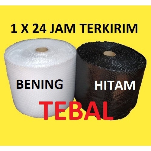 

Bubblewrap 40cm x 50m bening dan hitam bubble wrap roll