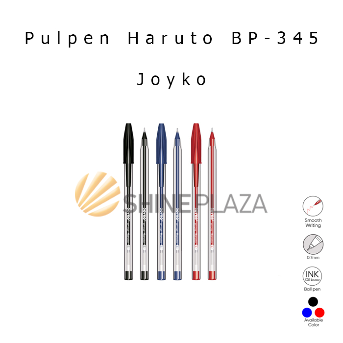 

Pulpen Pena Joyko Haruto 0.7mm BP-345 - Bolpen Ball Pen Hitam Biru Merah 0,7 mm