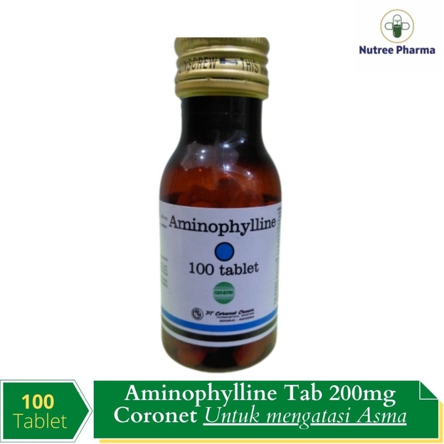 Aminophylline Coronet Botol 200 mg Isi 100 Tablet | Untuk Obat Asma
