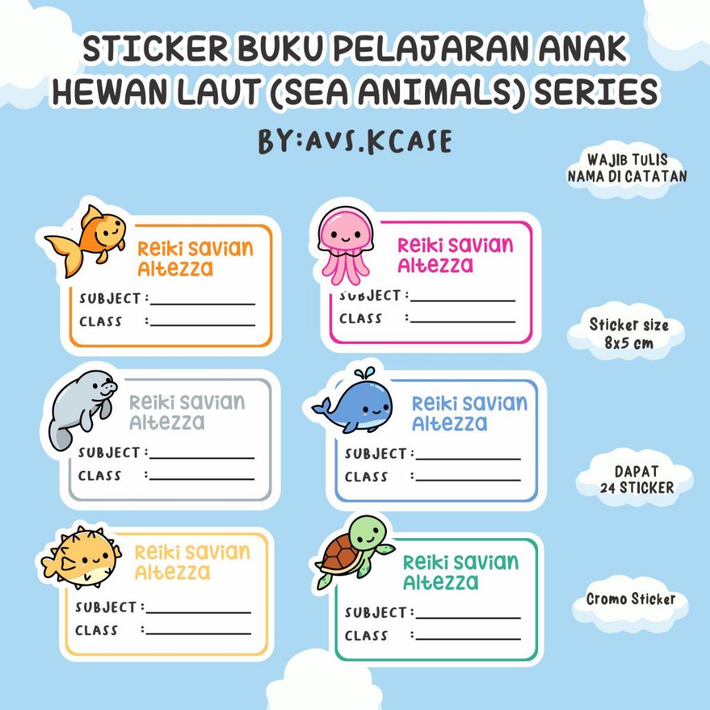 

STIKER BUKU CUSTOM NAMA SERI HEWAN LAUT