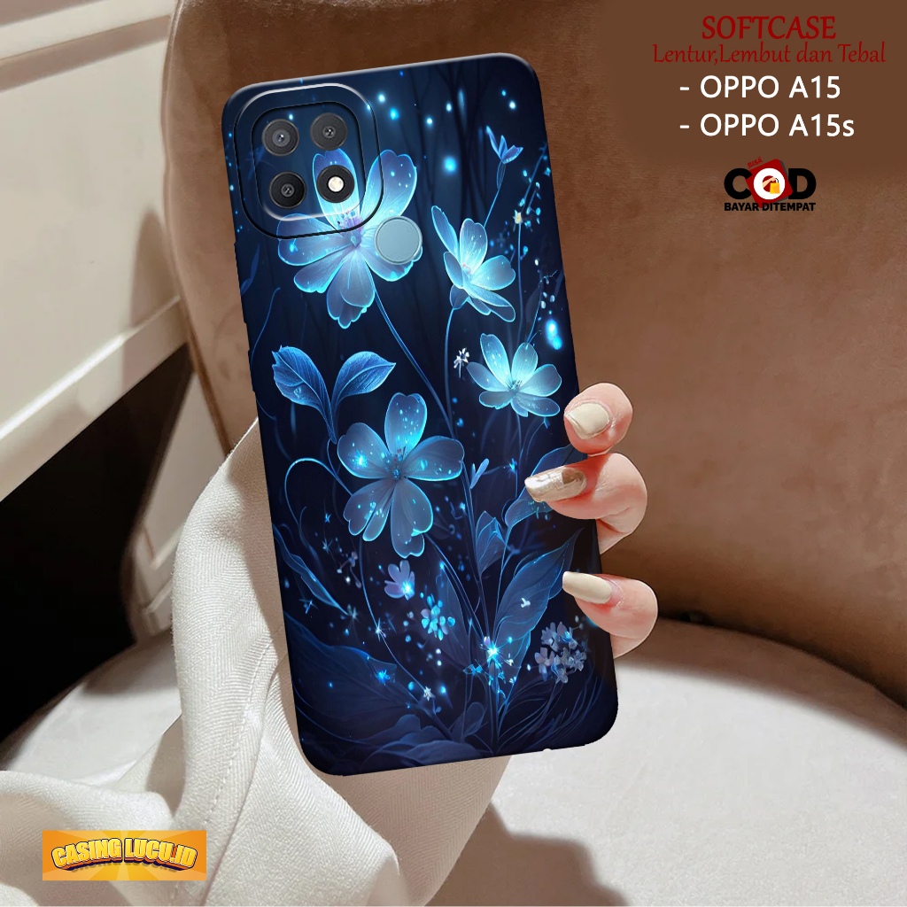 Case Hp OPPO A15 / A15s - Fashion Case BUNGA - Casing OPPO A15 / A15s - Softcase TPU Pro Camera