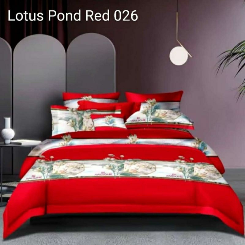 ✨LISA CHIN MEDAN✨ ✔NEW MOTIF‼ SPREI KATUN JEPANG BUNGA MERAH/SPREI MERAH EDISI IMLEK SINCIA CHINESE 