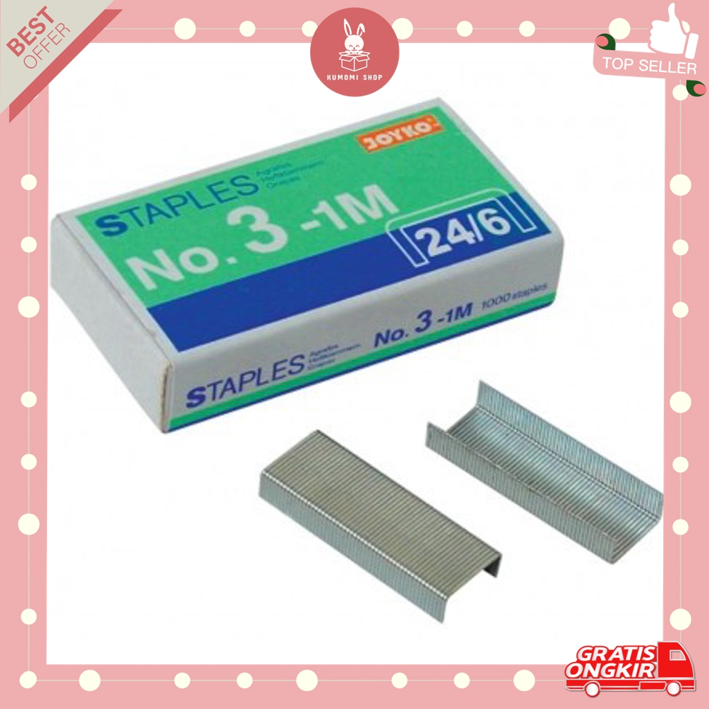 

KUMOMI - Isi Staples Joyko no 3 -1M / Isi Staples KECIL / Steples / Hekter / Isi Hekter refill