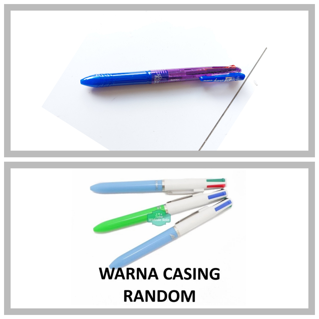 

1 BUAH Pulpen Zebra A4C 0,7mm Empat Warna Hitam Merah Biru Hijau