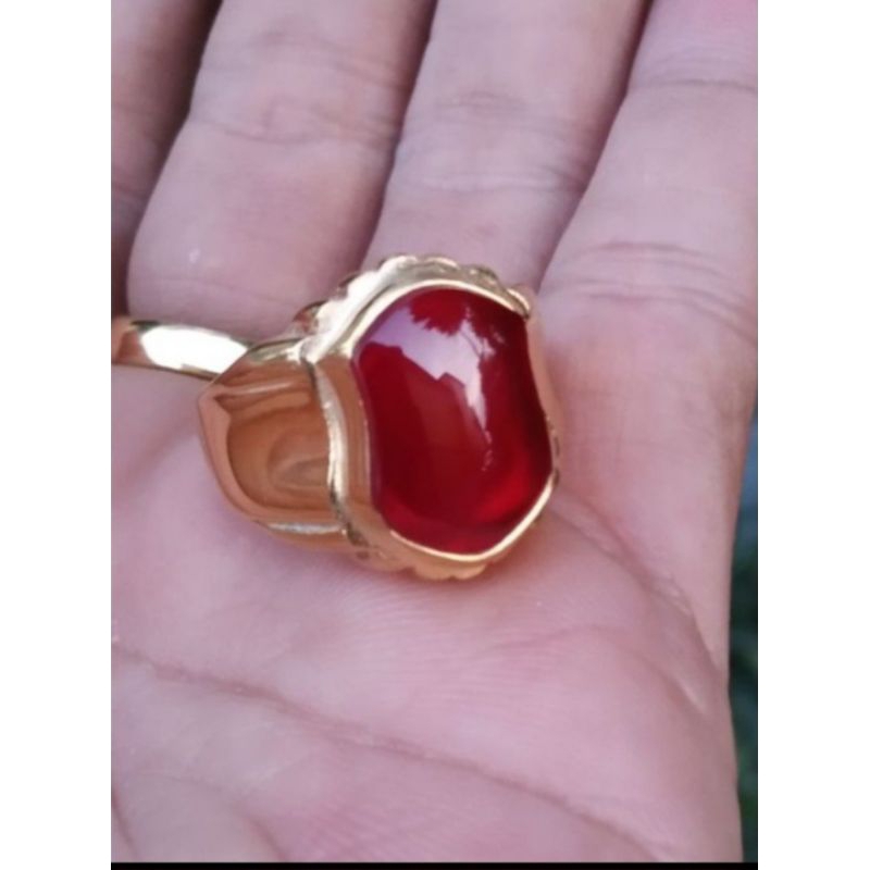 Batu Akik Red Baron Model Terompah Nabi