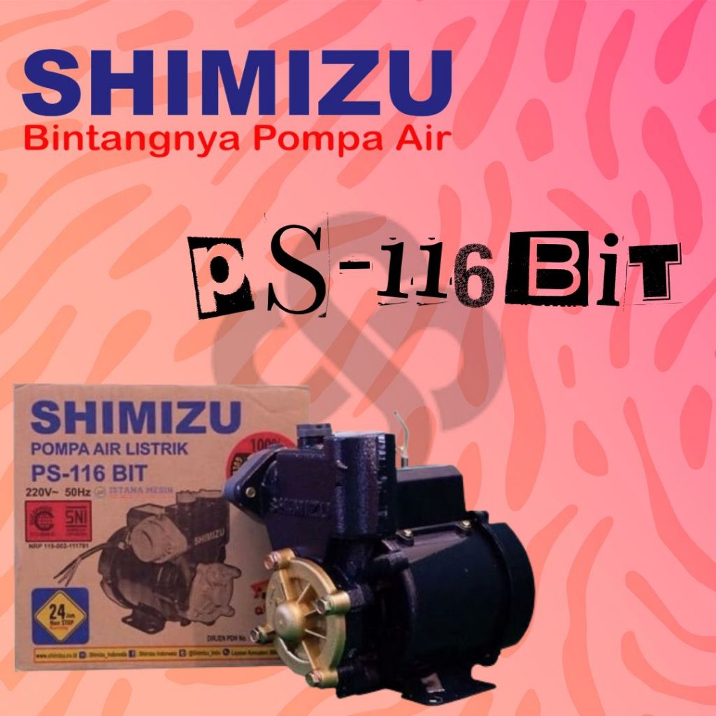 Shimizu Pompa Air Listrik PS-116BIT PS 116BIT PS 116 BIT Terlaris