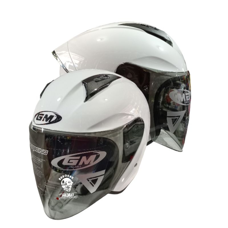 Helm GM G1 putih polos half face original