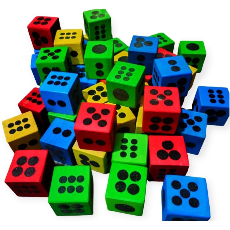 Mainan Edukasi Anak Balok Warna Warni ukuran 3x3x3 cm / Susun Balok Dadu / Mainan Kayu Edukatif