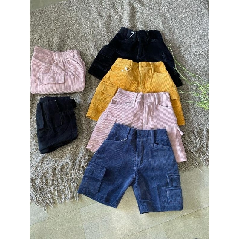 Short pants corduroy anak/ Celana cargo corduroy anak laki-laki