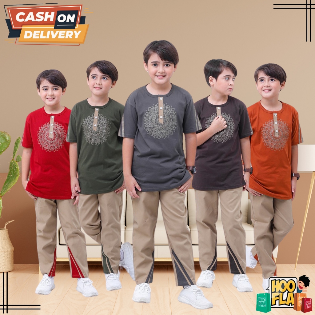 Baju Setelan Anak Laki Laki Umur 5 6 7 8 9 10 11 12 Tahun Celana Kaos Lengan Pendek Kualitas Terbaik