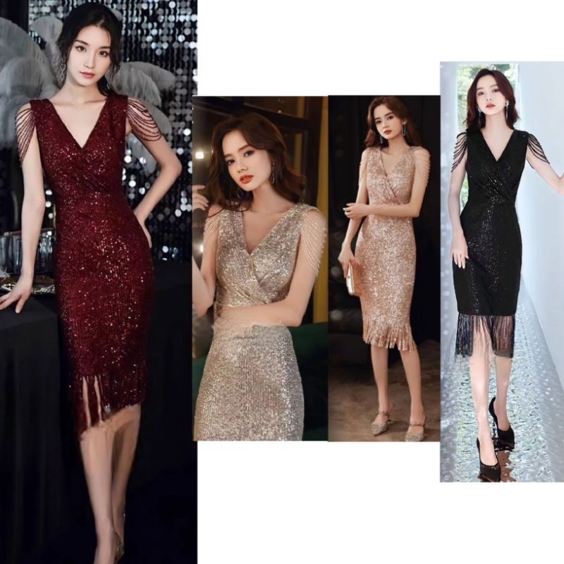 dress sequin glitter manik sabrina rumbai fur feather swarovski kilau mengkilat swarovski blink blin