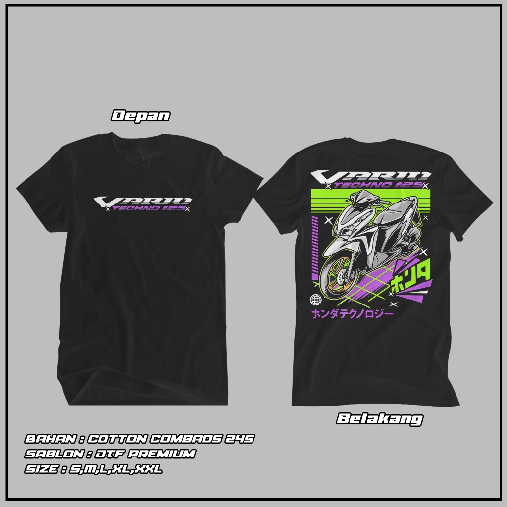 [Bisa COD] Kaos Vario KZR Led Old 125 Original Merchandise | Kaos Katun 24s Asli | Baju Kaos Viral V