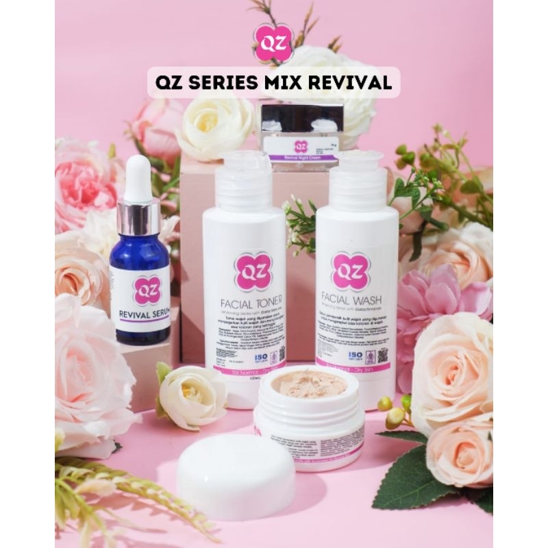 QZ MIX REVIVAL SERIES | Skincare Pemudar Flek Hitam & Anti Aging | Retinol ( Retinyl Palmitate ) + G