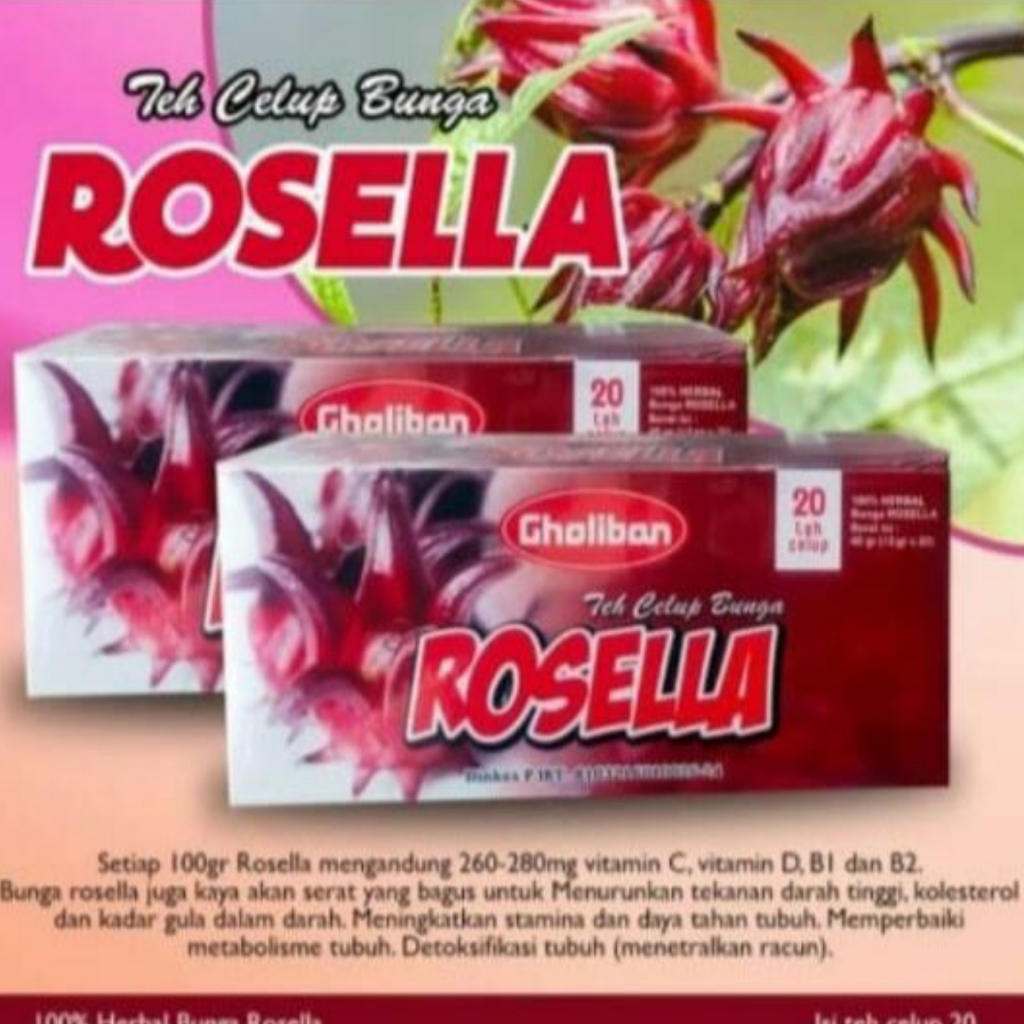 

[ PAKET 2 BOX ] Teh Celup Bunga Rosella Rosela Gholiban