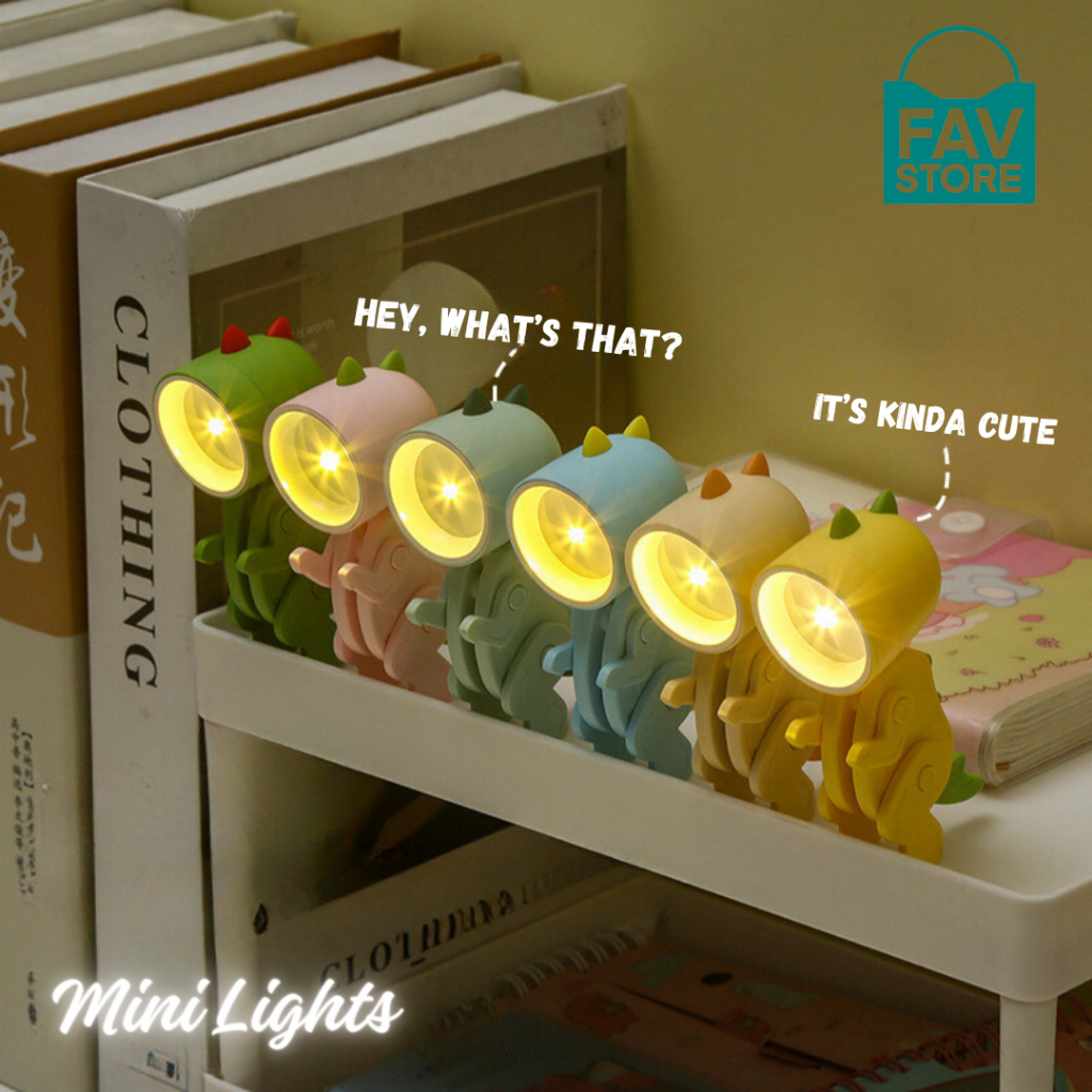 Lampu tidur estetik Aksesoris kamar tidur aesthetic Hiasan kamar tidur model dinosaurus Free Batre