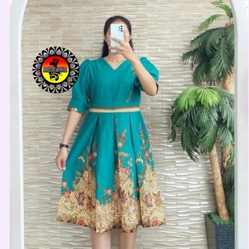 DRESS DRES BATIK WANITA JUMBO MODERN - ATASAN BATIK WANITA PREMIUM ELEGAN - BAJU BATIK KERJA KONDANG