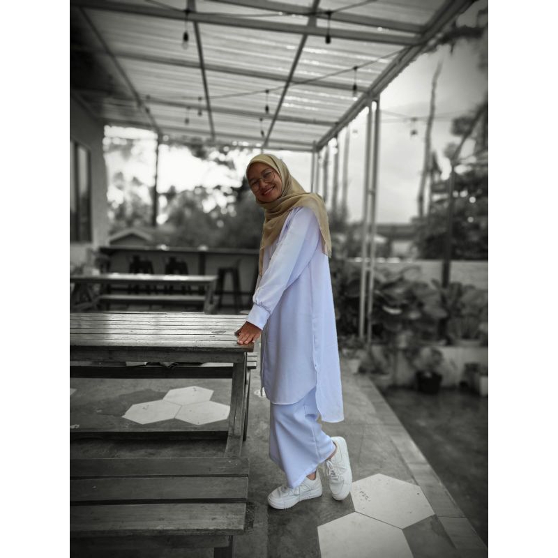 [NEW ARRIVAL] Nathalie Sett Setelan Tunik Muslim Polos SUPER JUMBO Terbaru 2024 //Pas Di pakai Buat 