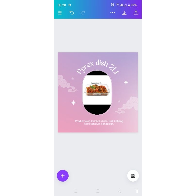 Pyrex Loyang Kaca ukuran 2Lt