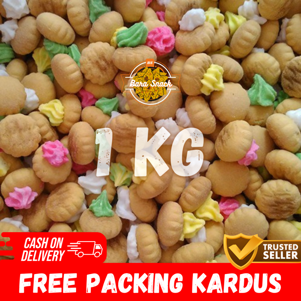 

[ 1KG ] Biskuit Jadul Gemrose / Kue Kancing / Roti Benik / Camilan Snack Kiloan Murah -K