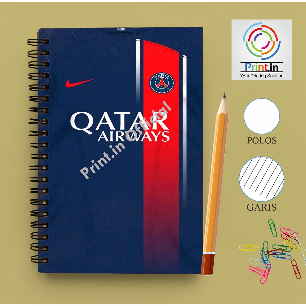 

Notebook Spiral Jersey PSG A5 GARIS/POLOS