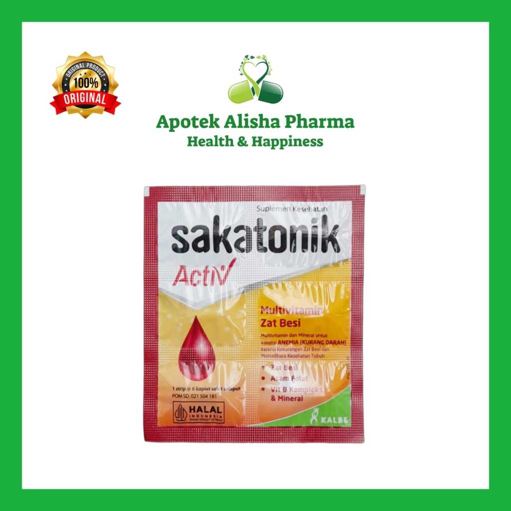 Sakatonik Activ Kapsul (Strip 6kapsul) - Sakatonik Multivitamin Zat Besi Kapsul Penambah Darah / Ten