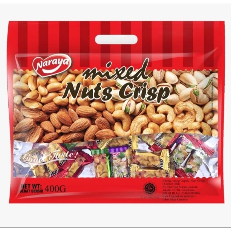 

NARAYA Mixed Nuts Crisp 400g / Permen Kacang Ting Ting