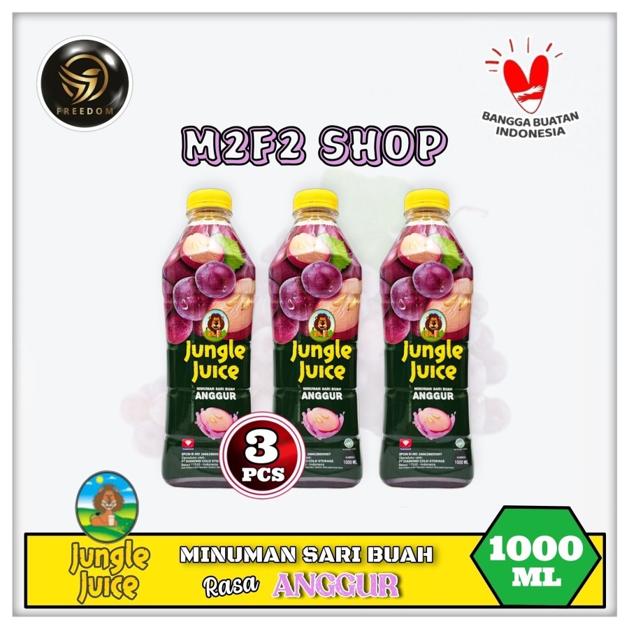 

Diamond Jungle Juice Grape | Jus Anggur Botol Pet - 1000 ml | 1 Liter (Kemasan 3 Pcs)