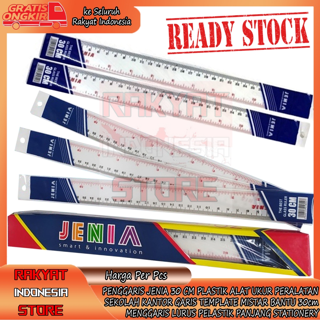 

Pengukur Panjang Penggaris Jenia Plastik Mistar Basic 30 Cm Alat Ukur Peralatan Sekolah Kantor Template Lurus Ruler Menggaris Bujur Busur Anak Tk Sd Smp Sma Pengukur Pengaris Pelastik Atk Stationery Bahan Tebal Transparant