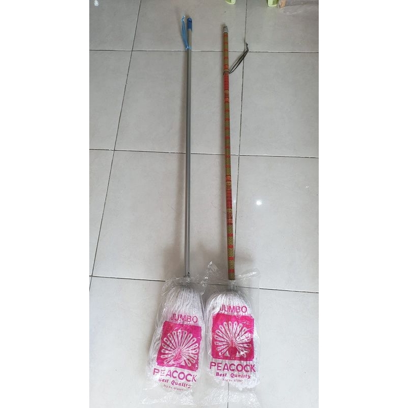 Pel Lantai Peacock Sumbu Tangkai Kayu/Besi