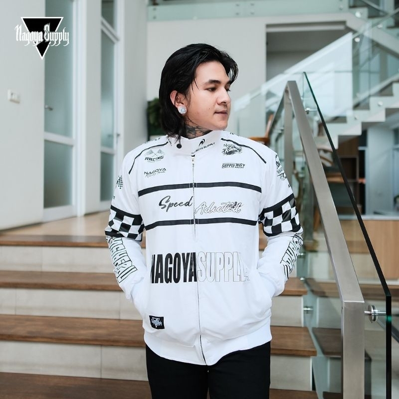 Bandung storeid / Jaket Nascar Racing warna putih / Jaket Nascar / Jaket racing / Jaket sunmori /Jak