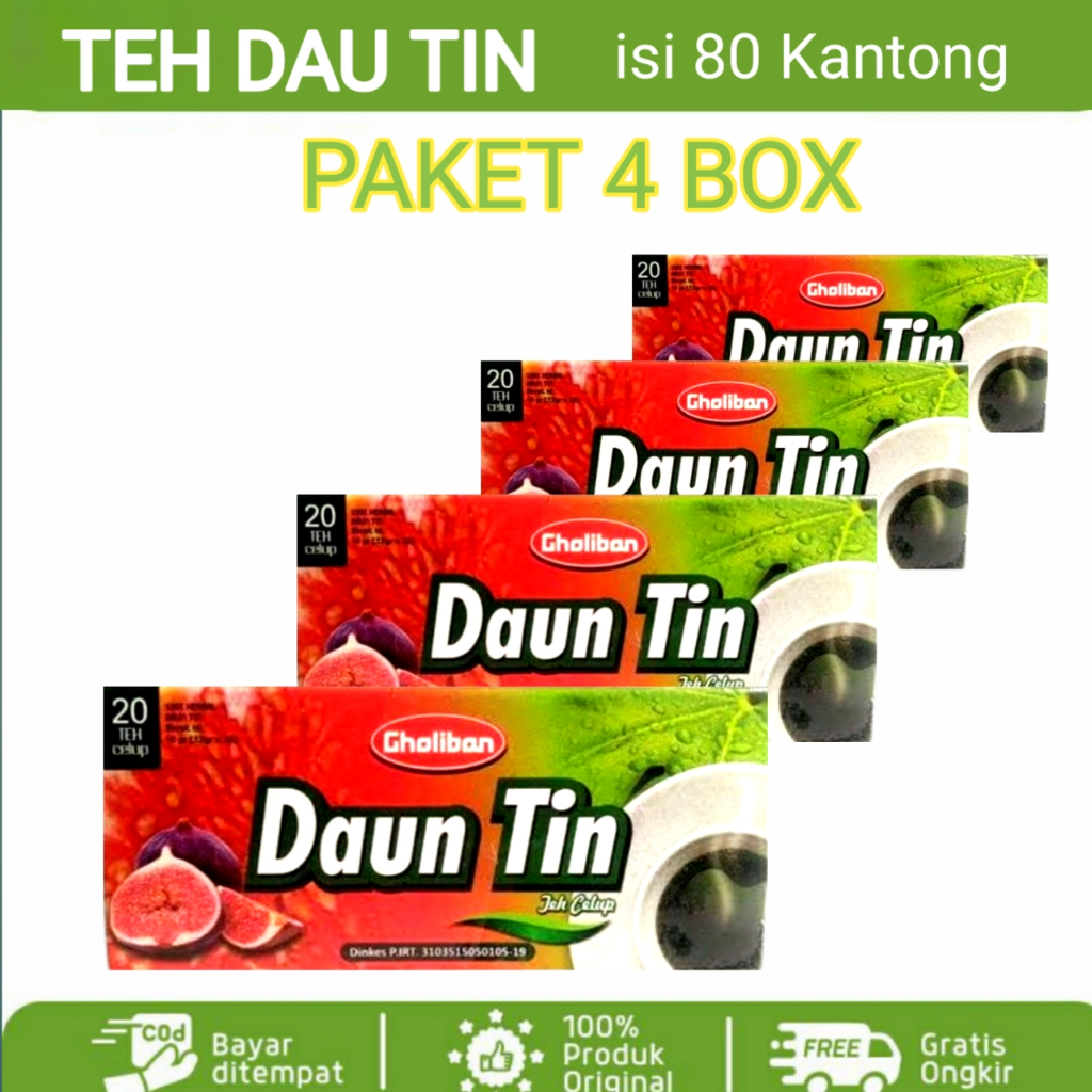 

[ PAKET 4 BOX ] Teh Celup Daun Tin Gholiban