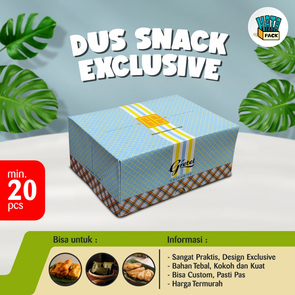 Dus Snack Gretel Exclusive / Box Snack Gretel Exclusive / Dus Kue Ukuran 12 x 16 cm /Dus Box Kue BKS