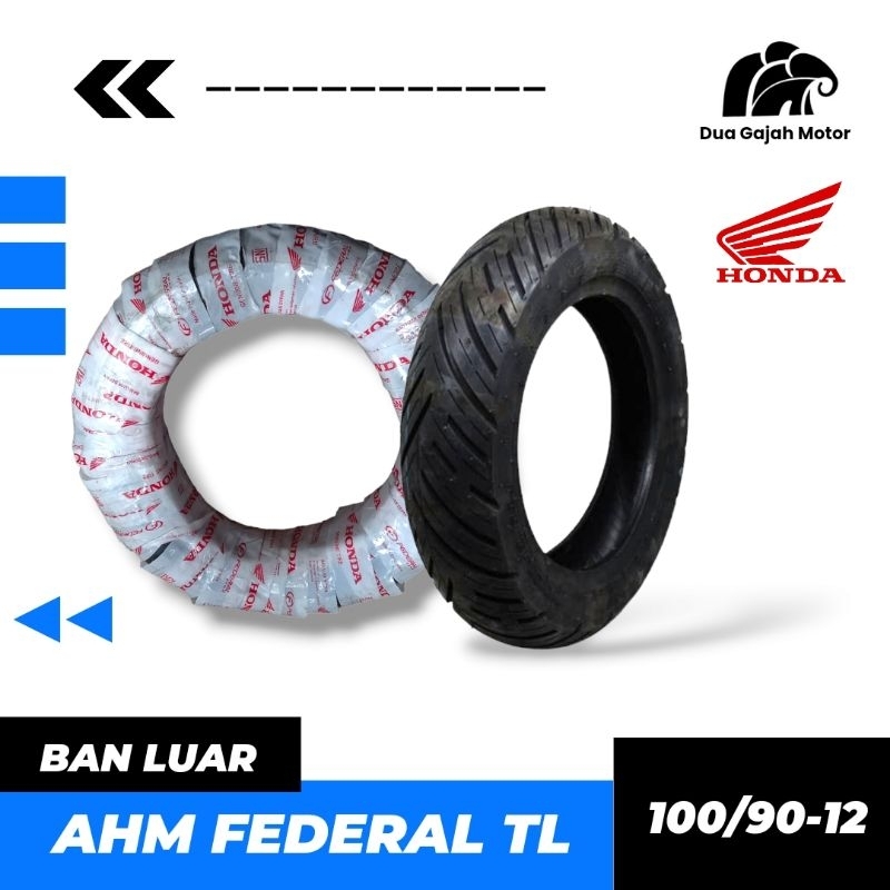 BAN LUAR MOTOR AHM HONDA SCOOPY FEDERAL 100/90-12 TUBLES