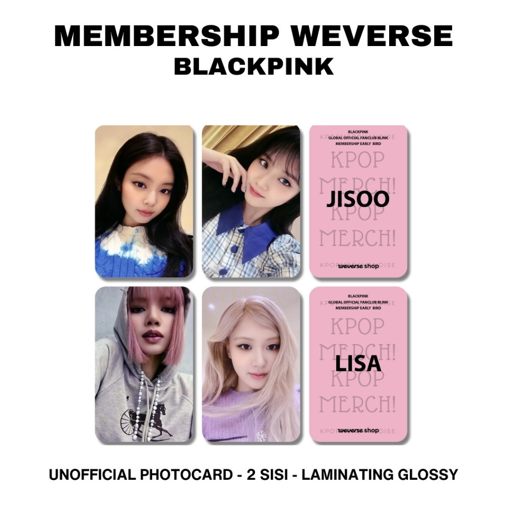 photocard blackpink blink membership weverse pc premium jennie jisoo lisa rose