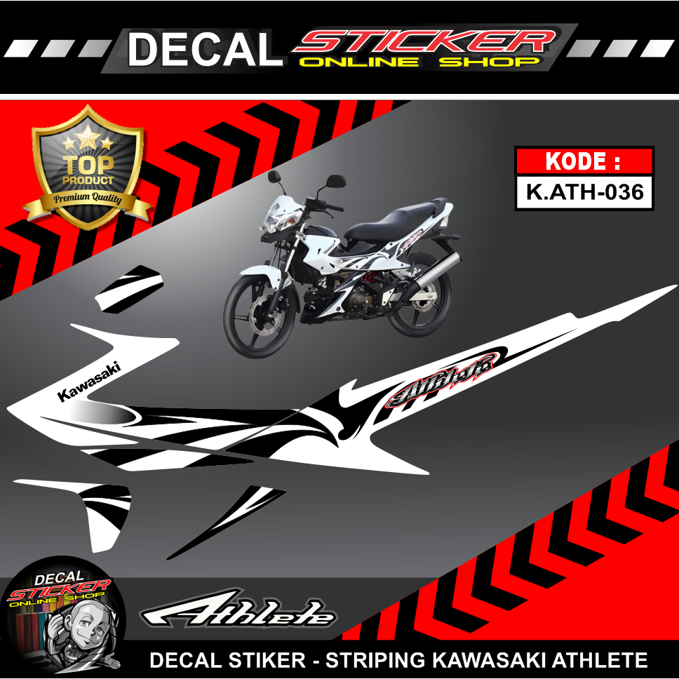 Striping Sticker Motor Athlete Semifull - Striping Motor Kawasaki Athlete