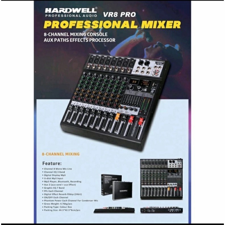 Mixer Hardwell Audio VR8PRO / VR 8PRO / VR 8 PRO Original Garansi