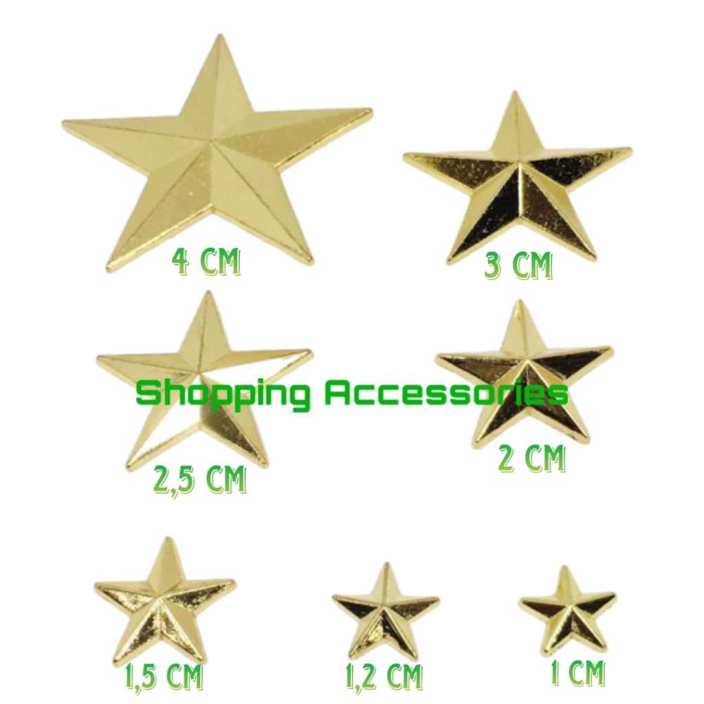 Pin Bintang / Bintang Logam warna Emas