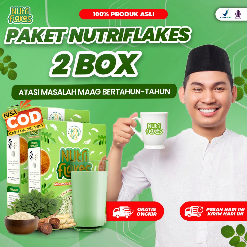 

NUTRIFLAKES Sereal Umbi Garut Original Bubuk Pengganti Makan Untuk Penderita Asam Lambung Mag Gerd 280 Gr Penunda Lapar Menjaga Kolsterol Gula Darah