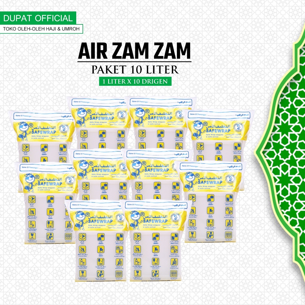 

Air Zam Zam Asli Original 10 Liter ( 1 Liter x 10 Pcs )