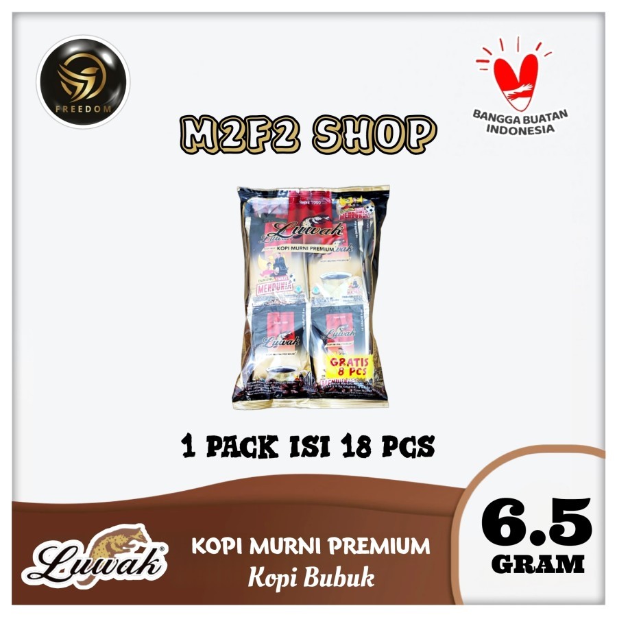 

Luwak Kopi Bubuk Hitam Murni Premium | Bag Sachet MT - 6,5 gr (Kemasan 1 Pack)