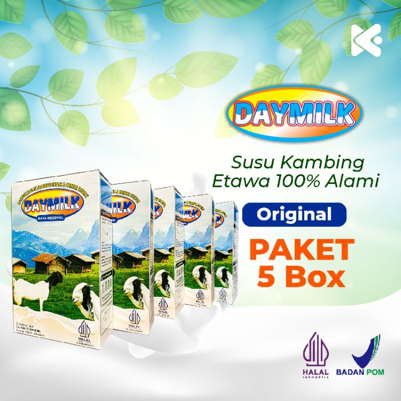 

PAKET 5 BOX - DAYMILK Susu Kambing Etawa Murni - Bali - Jaga Kesehatan Badan, Tulang, dan Sendi- 200gr halal BPOM