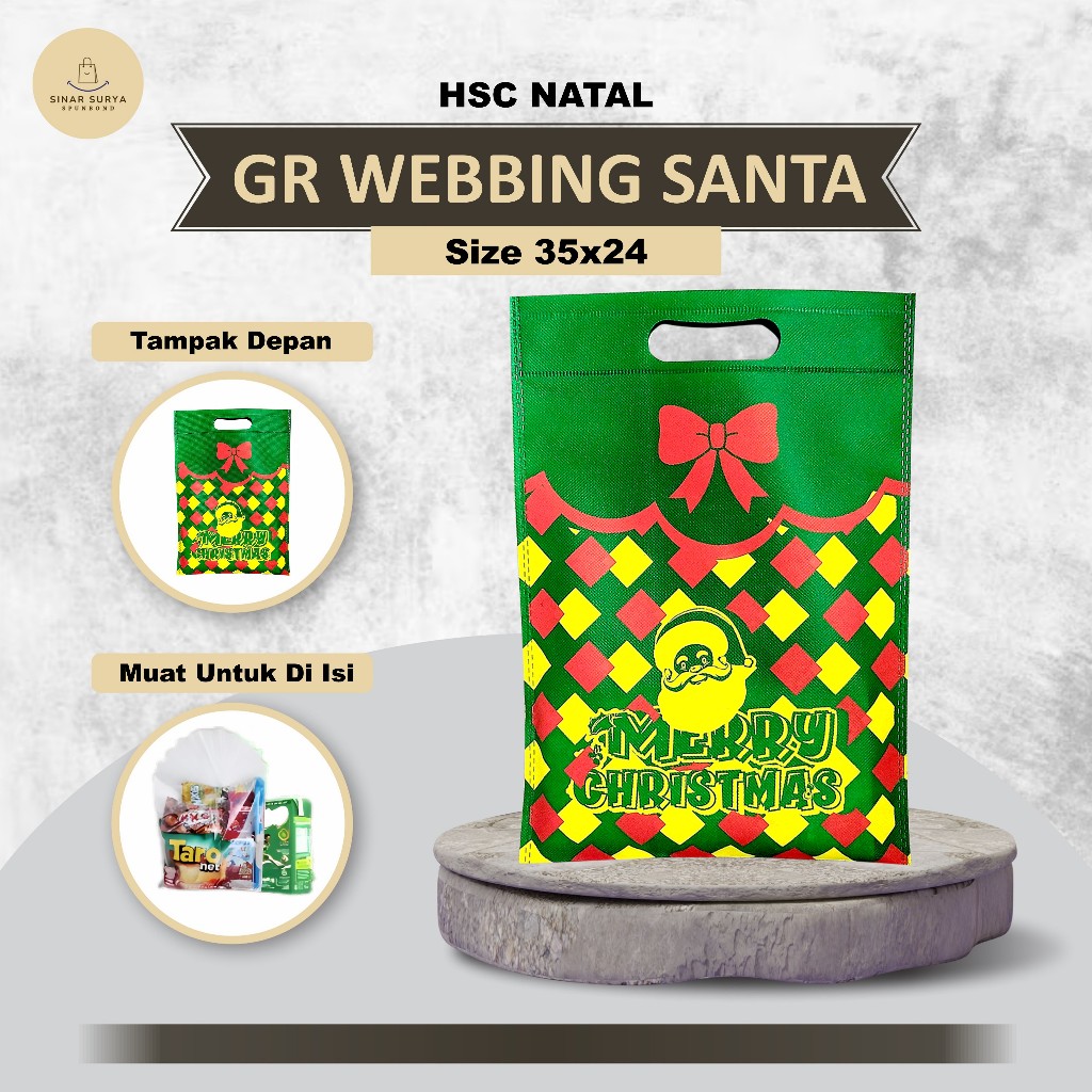 

Tas Christmas Tas Spunbond Natal Bingkisan Natal Tas Natal Tas Souvenir Natal 35x24