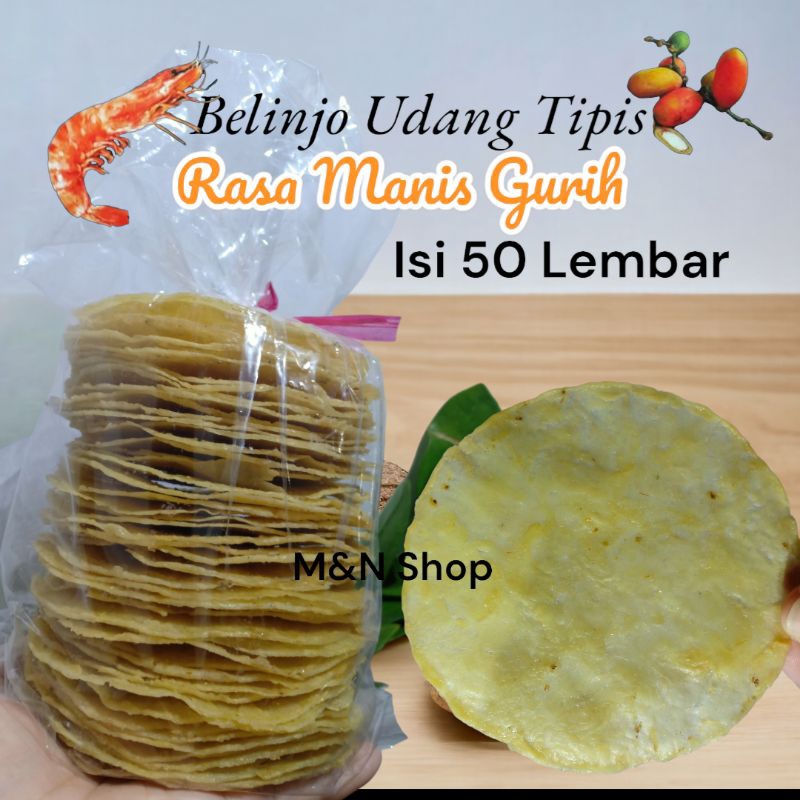 

Belinjo Manis Gurih Udang Premium Emping Melinjo Tipis Besar Manis Udang isi 50