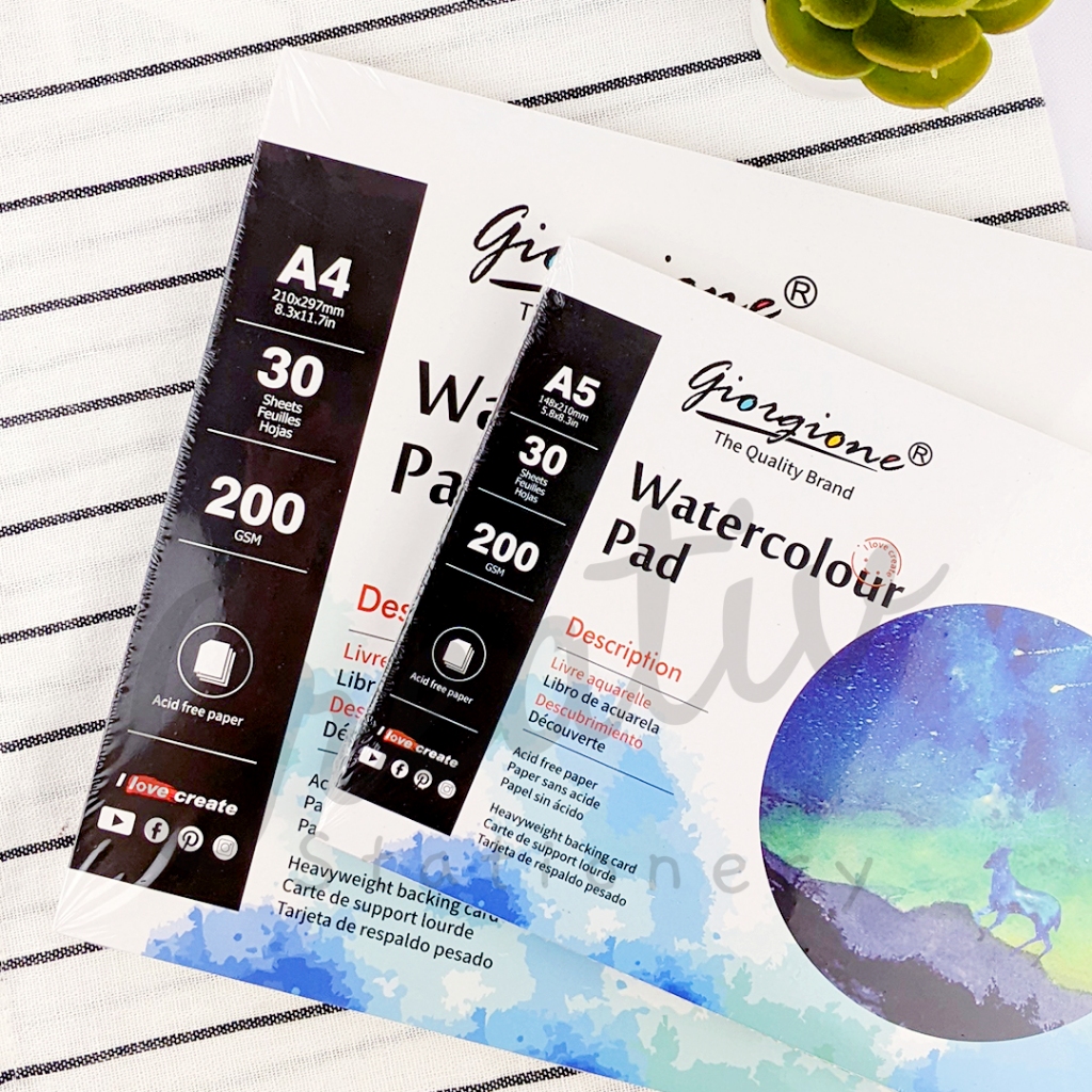 

HJK GIORGIONE Watercolor Paper Pad A5 A4 200 Gsm 30 Lembar G-Wb30