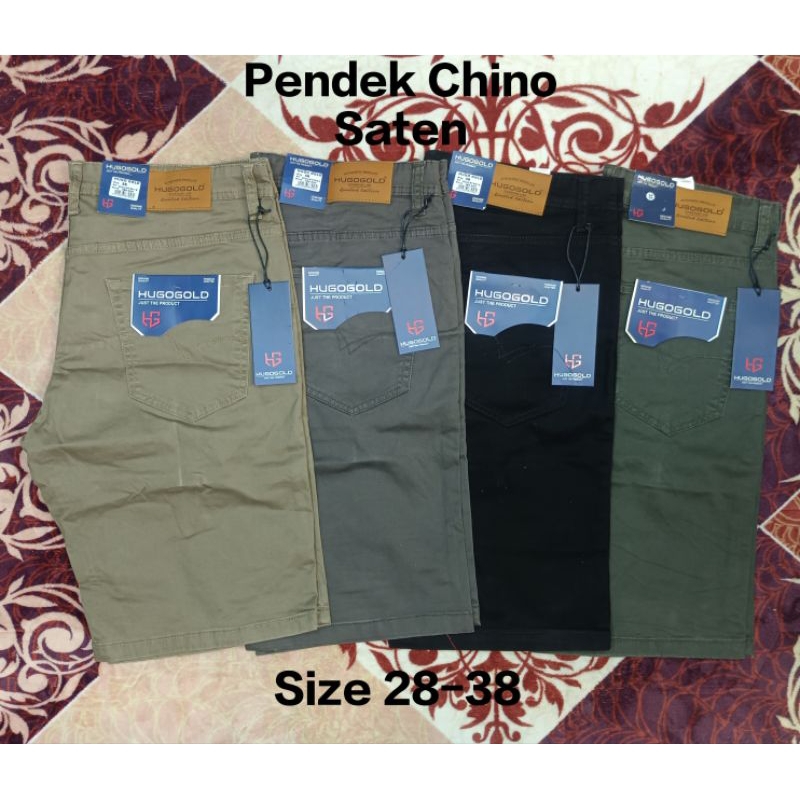 Celana pendek Chino Saten Premium Hugo Gold - Chinos pendek pria